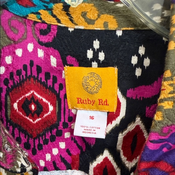 Ruby Rd. Multicolor Patterned Jean Jacket - Picture 2 of 3